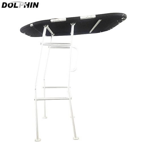 Upgraded Dolphin Pro Economic T Top White Coated Frame W/black canopy